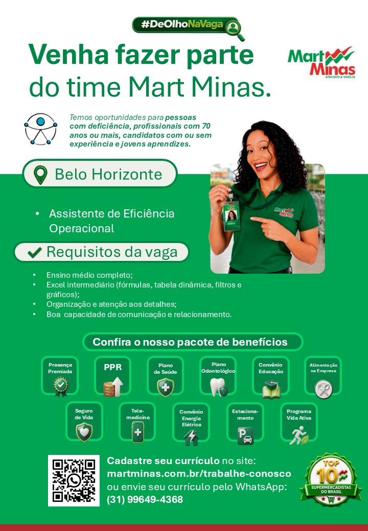 Assistente de Eficiência Operacional — Mart Minas (BH)