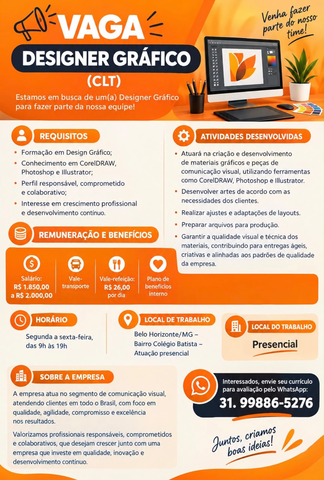 Designer Gráfico (CLT) — comunicação visual, Colégio Batista (BH)